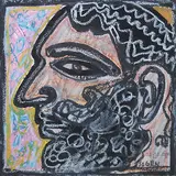 Untitled by Jogen Chowdhury, Mixed media on paper, sold May 2012