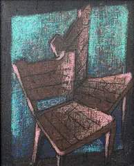 Untitled by Yusuf Arakkal, Acrylic on fabric pasted on board, sold May 2012