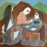 Freeing the Mermaid from the Net by Badri Narayan, Watercolour on paper, sold May 2012
