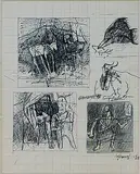 Untitled by Ganesh Pyne, Pen and ink with pastel on paper, sold May 2012