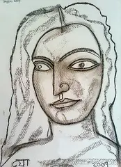 Untitled by Jogen Chowdhury, Charcoal on paper, offered May 2012