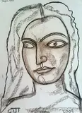 Untitled by Jogen Chowdhury, Charcoal on paper, offered May 2012