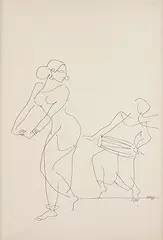 Untitled by K. K. Hebbar, Ink on paper, sold Jun 2012