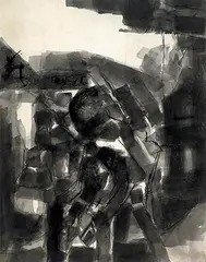 Untitled by Ram Kumar, Ink and wax on paper, sold Jun 2012