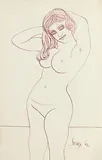 Untitled by F. N. Souza, Ink on paper, sold Jun 2012