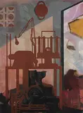 Machine Shop by Nataraj Sharma, Mixed media on canvas, sold Jun 2012