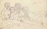 Untitled by F. N. Souza, Ink on paper, sold Jun 2012