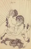 Untitled by F. N. Souza, Ink on paper, sold Jun 2012