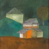 Houses by Badri Narayan, Watercolour on paper, sold Jun 2012