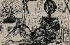 Untitled by Somnath Hore, Ink on paper, sold Jun 2012