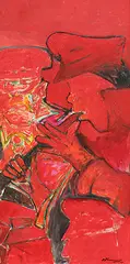Untitled by Krishen Khanna, Acrylic on canvas, sold Apr 2012
