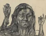 P.T.O by Valsan Koorma Kolleri, Pastel and charcoal on paper, sold Apr 2012