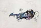 Cyberkinetics Device- BN2 by Ajay Dhandre, Pencil and watercolour on paper, sold Apr 2012