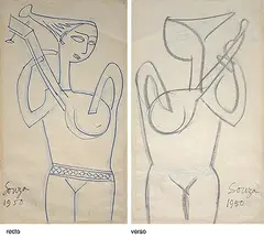 Untitled by F. N. Souza, Pen and ink on paper, sold Apr 2012