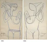 Untitled by F. N. Souza, Pen and ink on paper, sold Apr 2012
