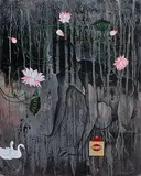 Untitled by Sudhanshu Sutar, Acrylic and printed paper on canvas board, sold Apr 2012