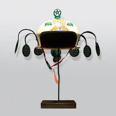 Untitled by Adeela Suleman, Powder coated and enamel painted steel cooking utensil, steel spoon and cycle ornament, with foam and cloth, offered Nov 2012