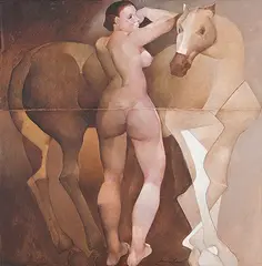 Untitled by Jamil Naqsh, Acrylic on canvas, sold Nov 2012