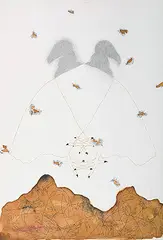Together III by Muhammad Zeeshan, Mixed media on Wasli, sold Nov 2012