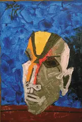 Brahmin by M. F. Husain, Acrylic on canvas, sold Jan 2012