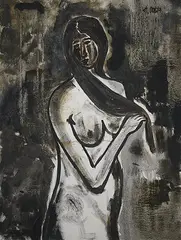 Untitled by B. Vithal, Oil on canvas, sold Jan 2012