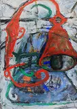 Untitled by Jagannath Panda, Oil on paper, sold Jan 2012