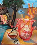 Sacred Pot by Manu Parekh, Oil on canvas, sold Jan 2012