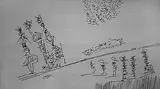 Untitled by Ram Kumar, Pen and ink on paper, sold Jan 2012