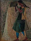 Untitled by K. K. Hebbar, Oil on canvas, sold Mar 2012