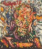 Head by F. N. Souza, Oil on board, sold Mar 2012