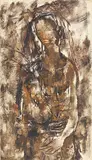Autumn Girl by Krishen Khanna, Oil on canvas, sold Mar 2012