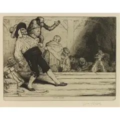 The Preacher by William Strang, 1889, etching, sold Apr 2026
