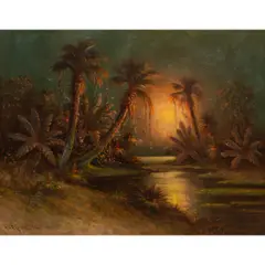 Untitled (Tropical Scene) by A. D. M. Cooper, 1914, oil on canvas, sold May 2026