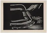 L 4 / Farandole - 1970 suite A planche XIV by Hans Hartung, Lithographie en noir sur vélin de Guarro, sold Nov 2024