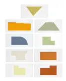Multiple Panel Paintings by Robert Mangold, 1973-1976, Ensemble (sans le livre) de 9 sérigraphies en couleurs sur papier Fabriano, sold Nov 2024