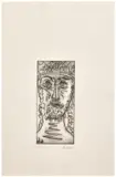 Pindare VIIIe Pythique (Tête d'homme barbu) by Pablo Picasso, 1960, Pointe sèche sur celluloïd, sold Nov 2024