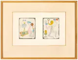 Figures, Brunidor portfolio n°2-1947 by Victor Brauner, Eau-forte avec rehauts de couleurs, sold Nov 2024