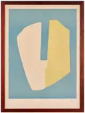 Composition jaune et bleue-1968 by Serge Poliakoff, Lithographie en 4 couleurs, sold Nov 2024