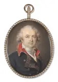 Portrait présumé de François Christophe Kellerman (1735-1820), premier duc de Valmy et maréchal de France by Jean-Urbain Guérin, Aquarelle et gomme arabique sur ivoire, de forme ovale, sold Nov 2024