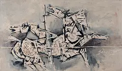 Untitled by M. F. Husain, Oil on canvas, sold Mar 2012