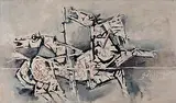 Untitled by M. F. Husain, Oil on canvas, sold Mar 2012