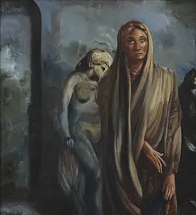 Untitled by Bikash Bhattacharjee, Oil on canvas, sold Mar 2012