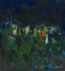 Untitled by S. H. Raza, Oil on board, offered Mar 2012