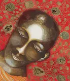 Golden Curtain by Bhupen Khakhar, Mixed media on paper, sold Mar 2012