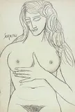 Untitled by F. N. Souza, Pencil on paper, sold Mar 2012
