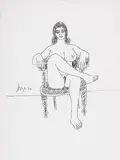 Untitled by F. N. Souza, Ink on paper, sold Mar 2012