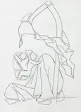 Untitled by M. F. Husain, Pen on paper, offered Mar 2012