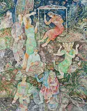 Memory of the Time by Sakti Burman, Oil on canvas, sold Mar 2012