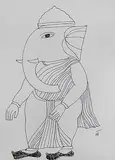 Untitled by Badri Narayan, Ink on handmade paper, sold Feb 2012