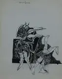 Untitled by Amitava Das, Pen and ink on paper, offered Feb 2012